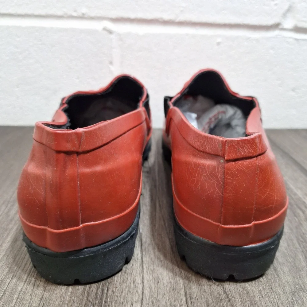 Chromatics by Totes Women Size 10 Red Rubber Rain Shoes Slip On Clogs Waterproof